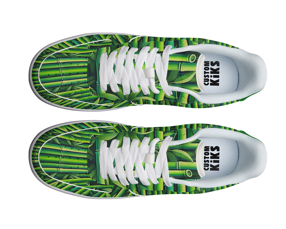 Bamboo Sneakers: Bamboo Pattern Court Sneakers