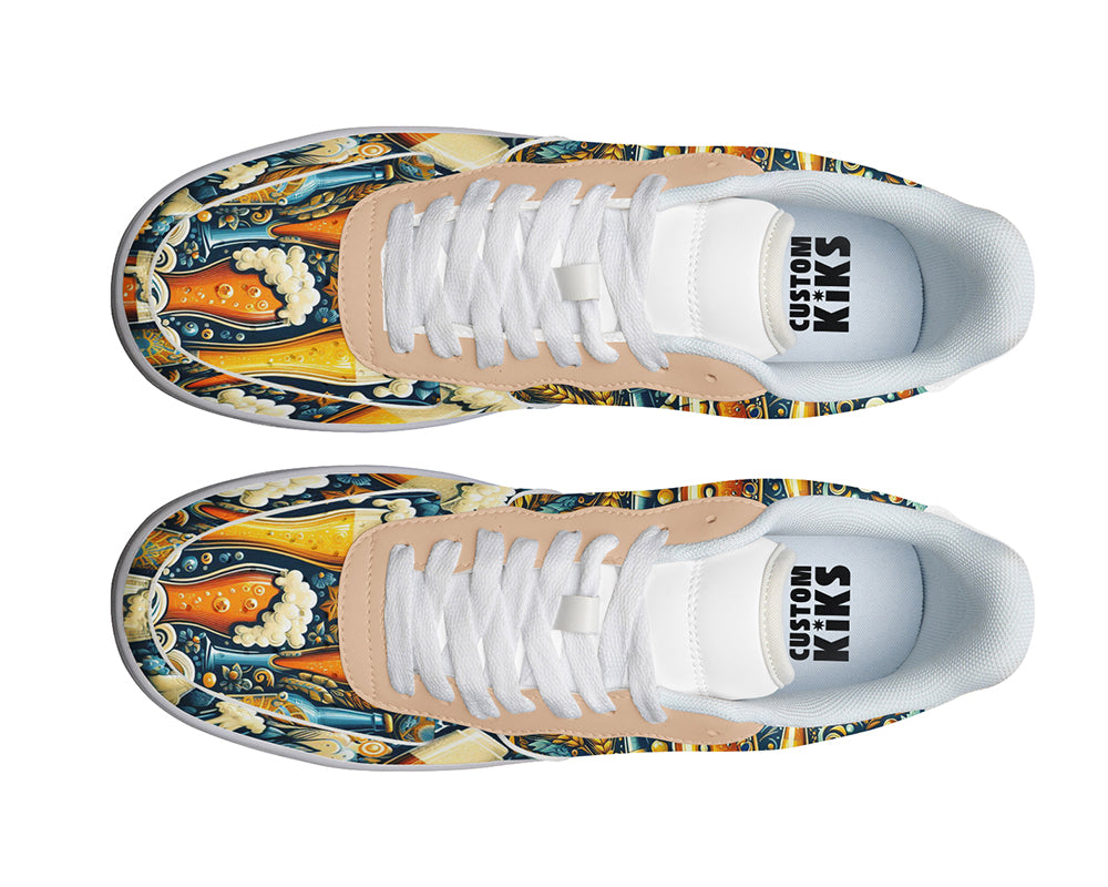 Beer Sneakers: Beer Illustration Court Sneakers