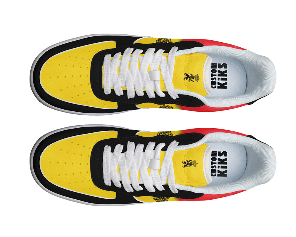 Belgian Flag Sneakers: Belgian Flag Pattern Court Sneakers