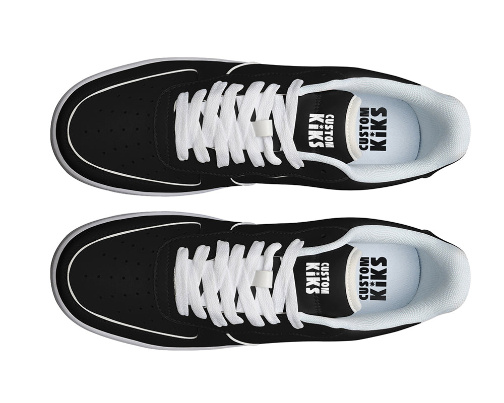Black Sneakers: Solid Black Court Sneakers