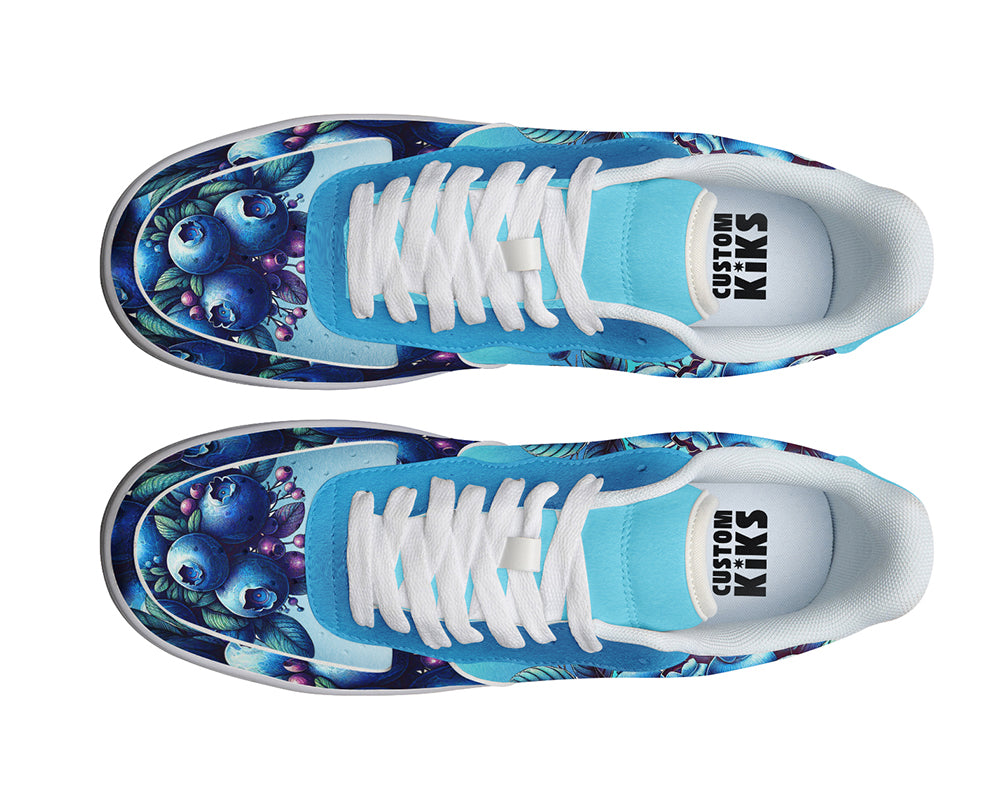 Blueberry Sneakers: Blueberry Illustration Court Sneakers
