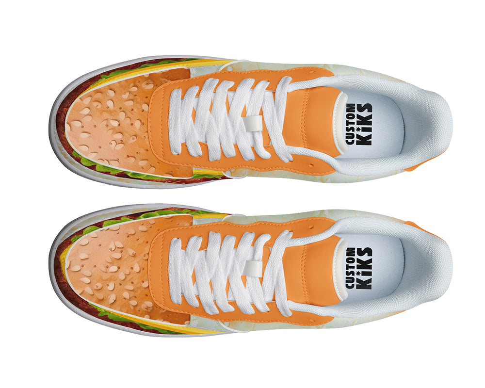 Burger Sneakers: Burger Illustration Court Sneakers