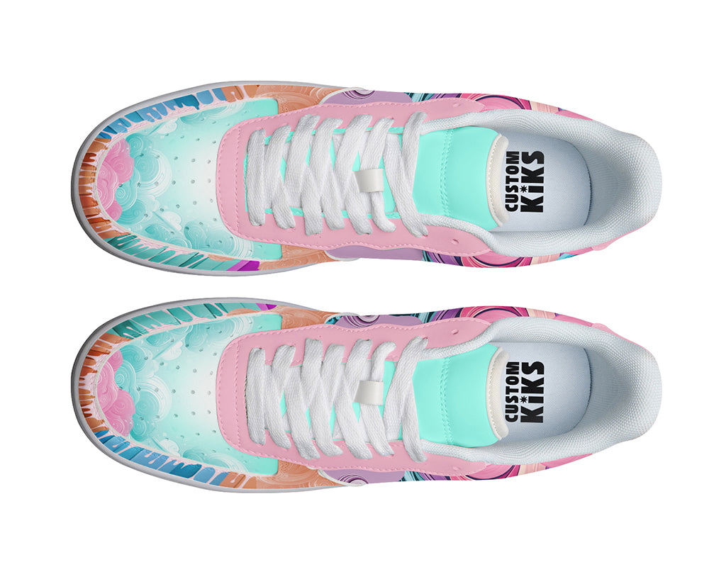 Candy Swirl Sneakers: Sweet Treat Illustration Court Sneakers