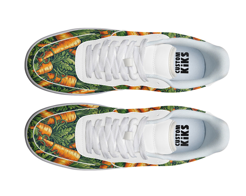 Carrot Sneakers: Carrot Pattern Court Sneakers