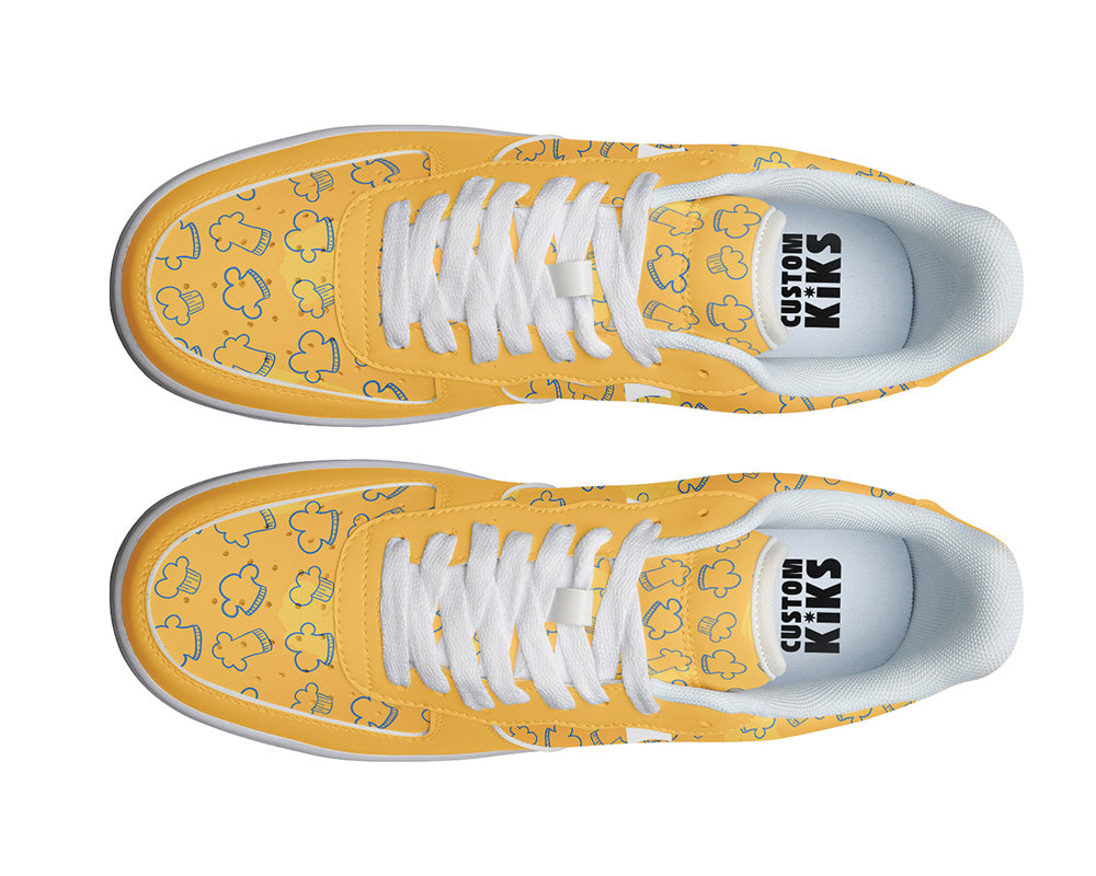 Chef Sneakers: Chef Hat Pattern Court Sneakers