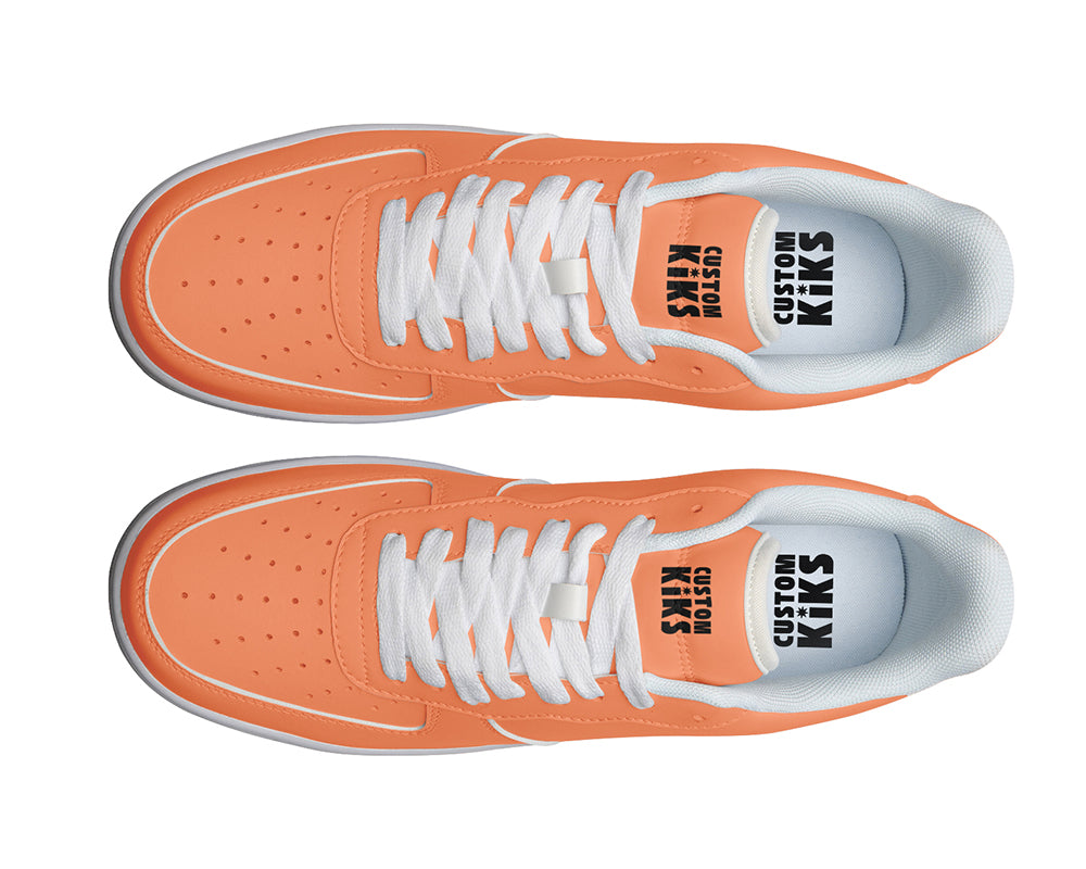 Coral Sneakers: Solid Coral Court Sneakers