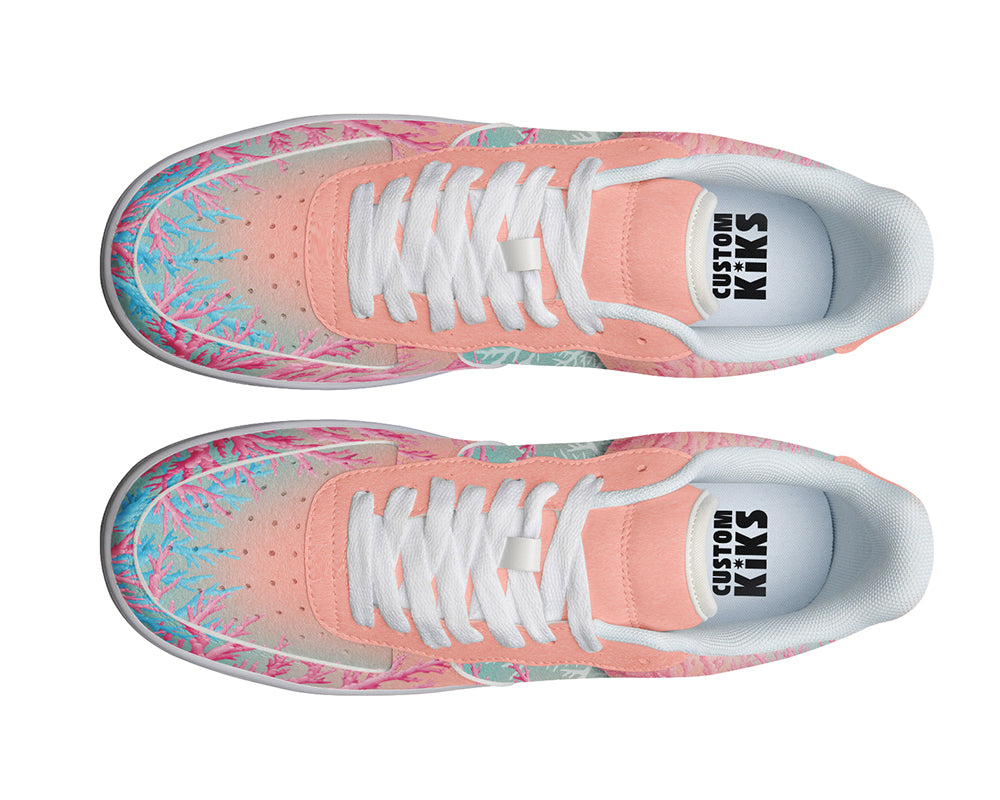 Coral Sneakers: Coral Reef Illustration Court Sneakers