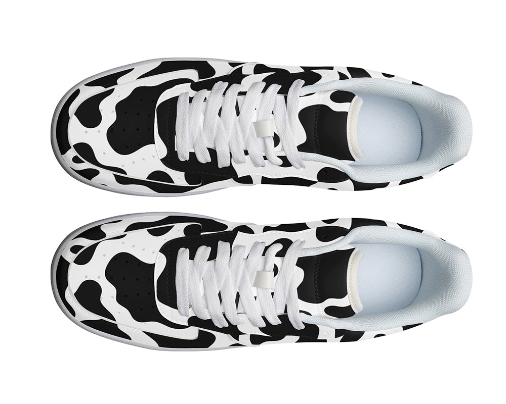 Cow Print Sneakers: Cow Print Pattern Court Sneakers