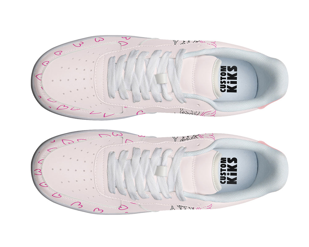 Cupid Sneakers: Cupid Pattern Court Sneakers