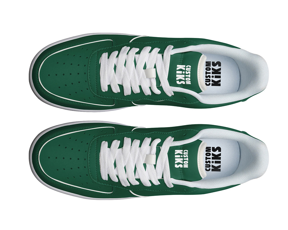 Hunter Green Sneakers: Solid Hunter Green Court Sneakers