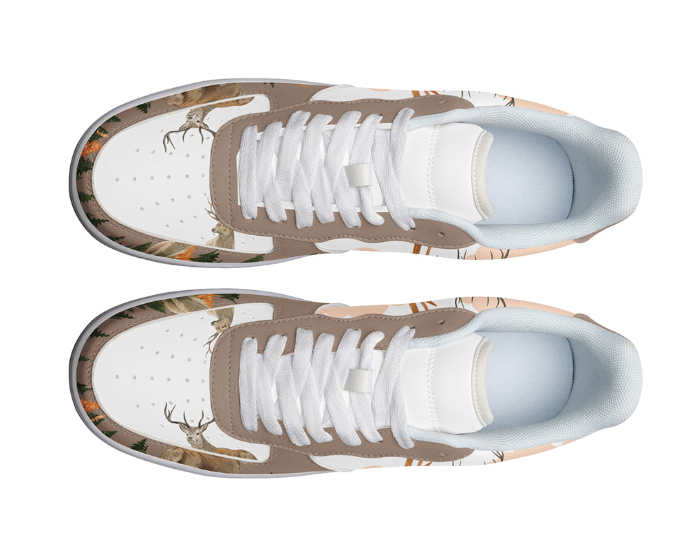 Deer Sneakers: Woodland Deer Illustration Court Sneakers