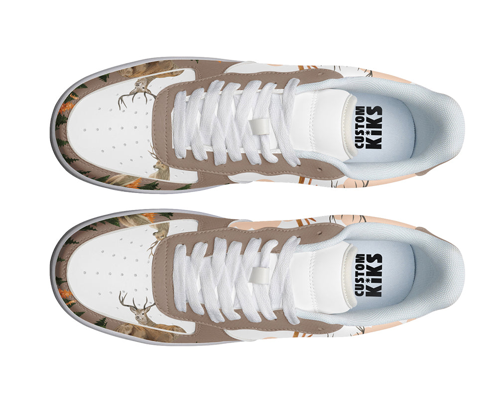 Deer Sneakers: Woodland Deer Illustration Court Sneakers