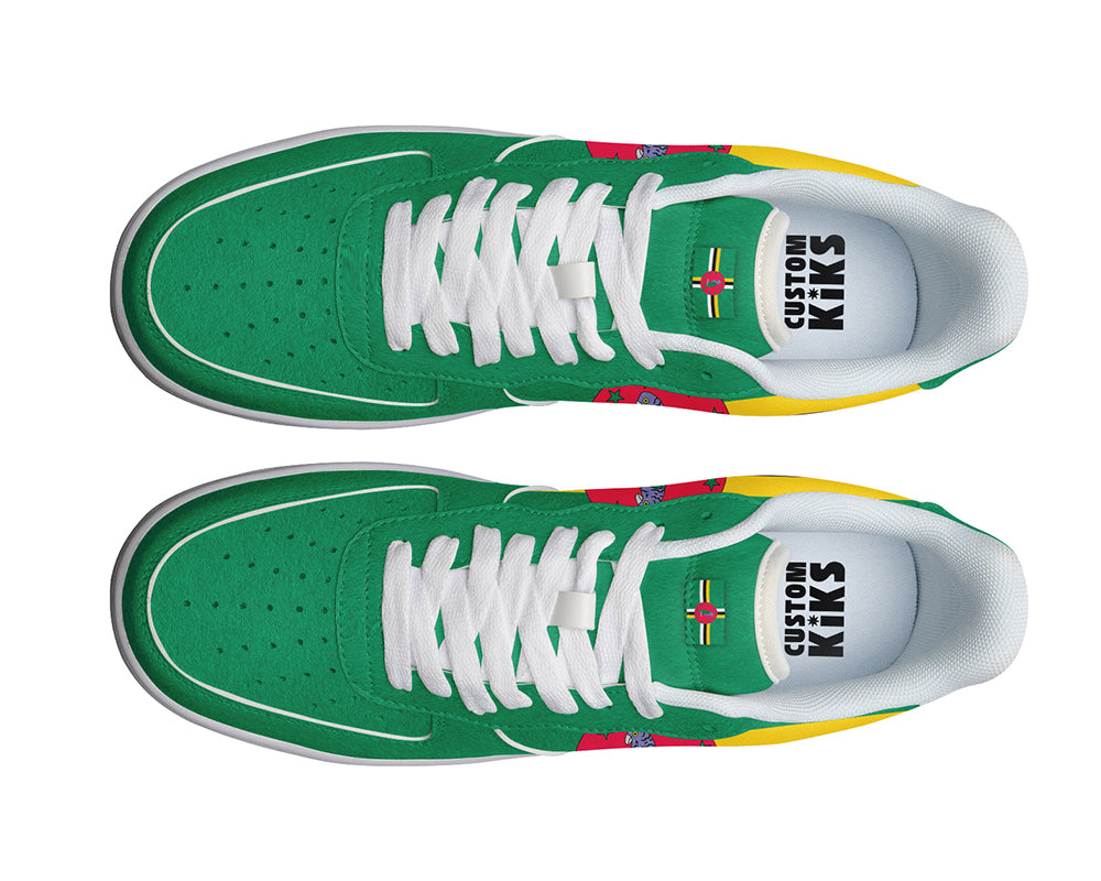 Dominica Flag Sneakers: Dominica Flag Pattern Court Sneakers