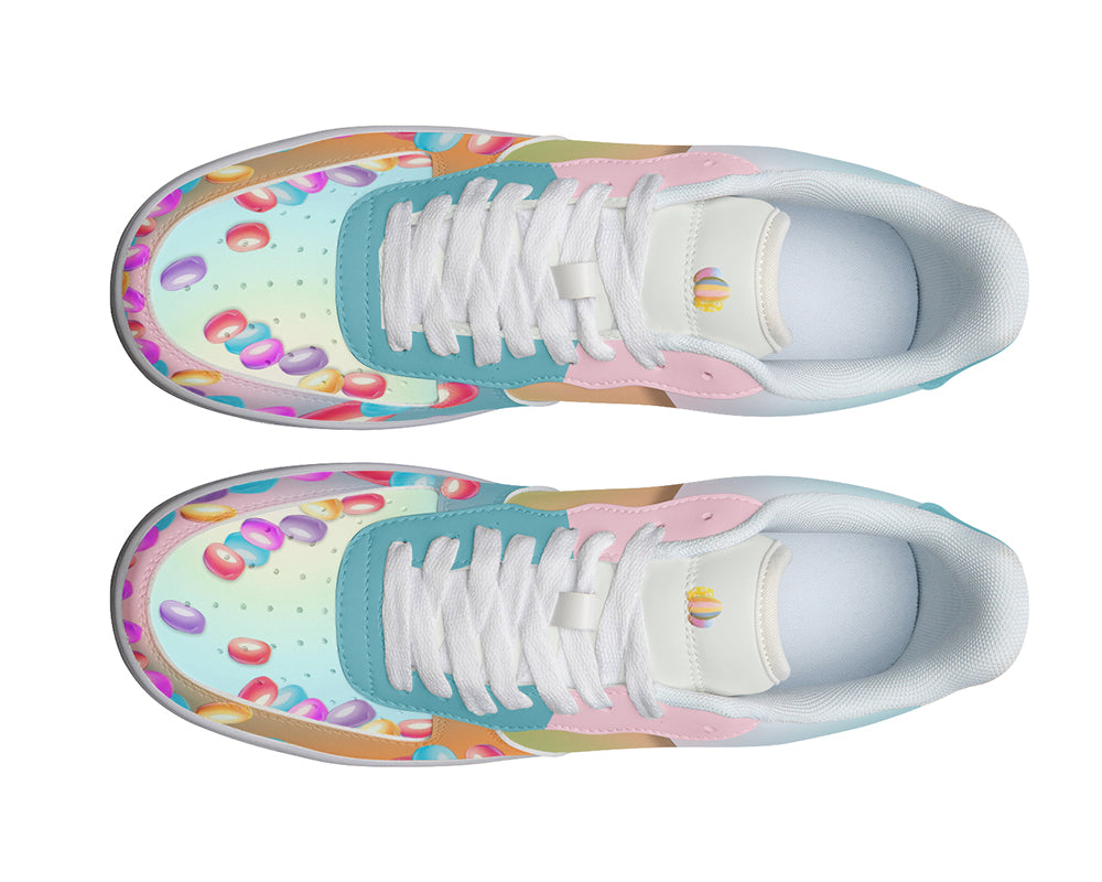 Jellybean Sneakers: Jellybean Candy Pattern Court Sneakers
