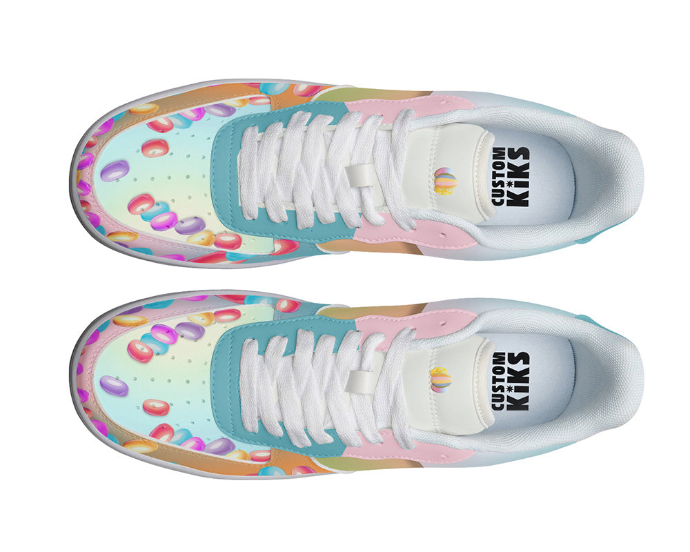 Jellybean Sneakers: Jellybean Candy Pattern Court Sneakers