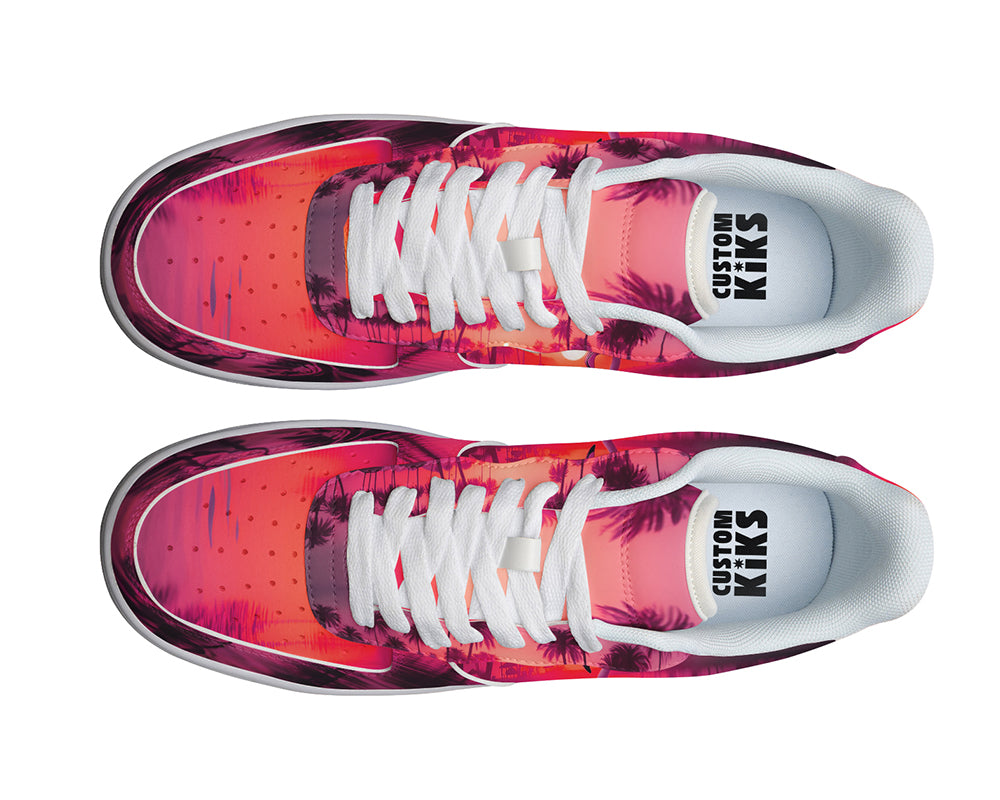 Flamingo Sneakers: Flamingo Illustration Court Sneakers