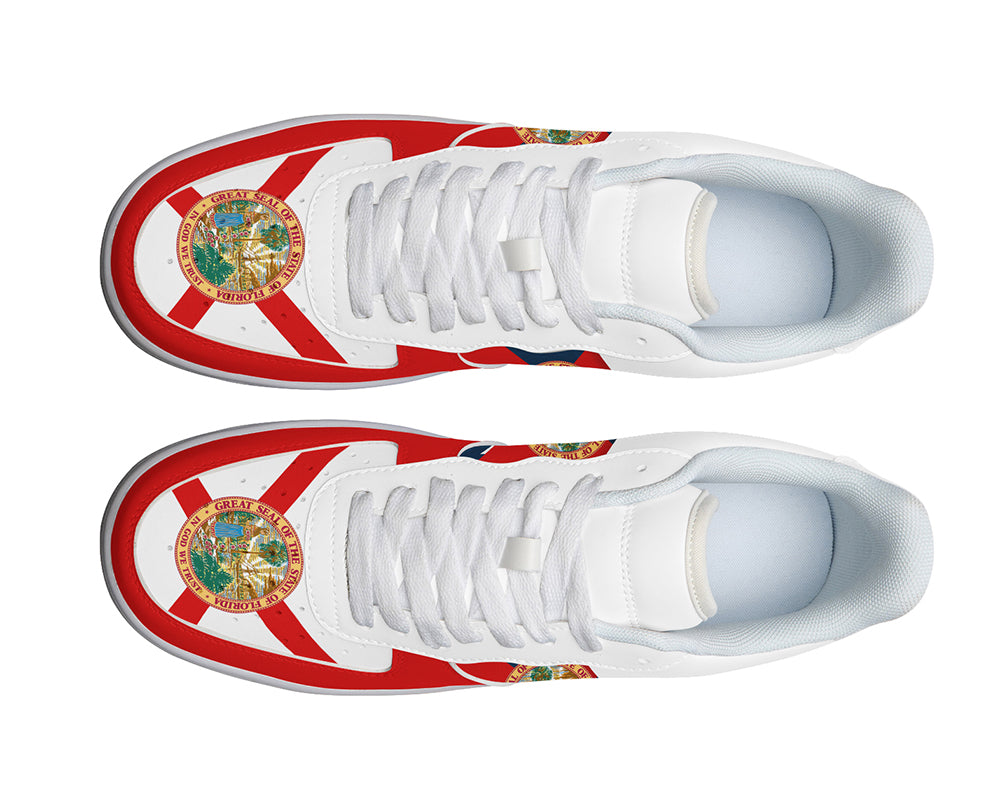 Florida Sneakers: Florida State Flag Pattern Court Sneakers