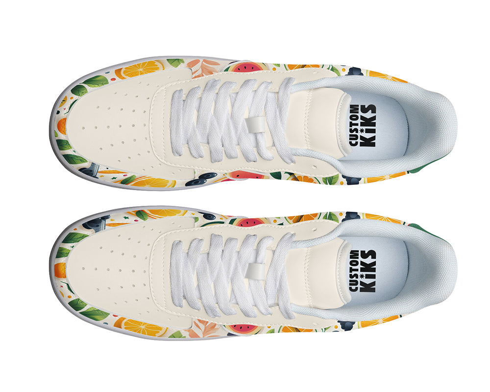 Fruits Sneakers: Fruit Pattern Court Sneakers