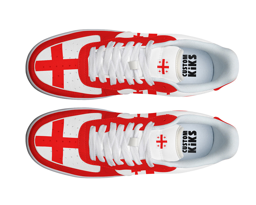 Georgian Flag Sneakers: Georgian Flag Pattern Court Sneakers