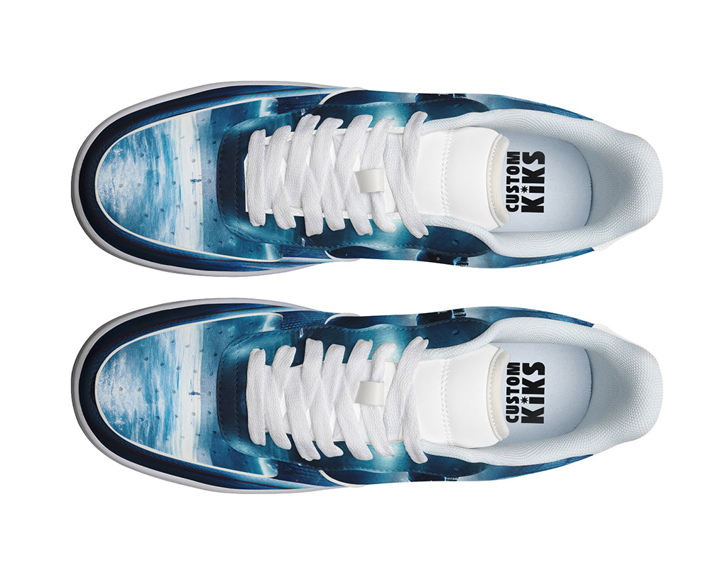 Hockey Sneakers: Hockey Player Ice Rink Scene Court Sneakers