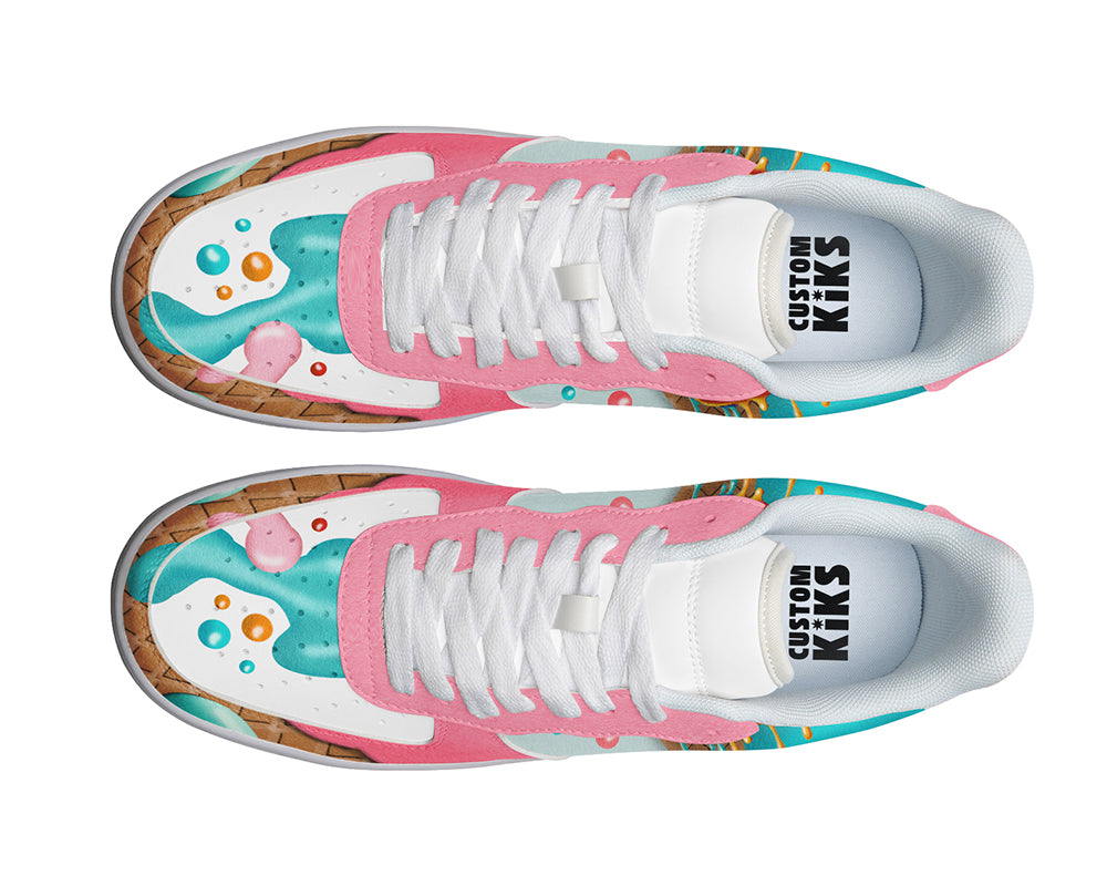Ice Cream Sneakers: Ice Cream Illustration Court Sneakers