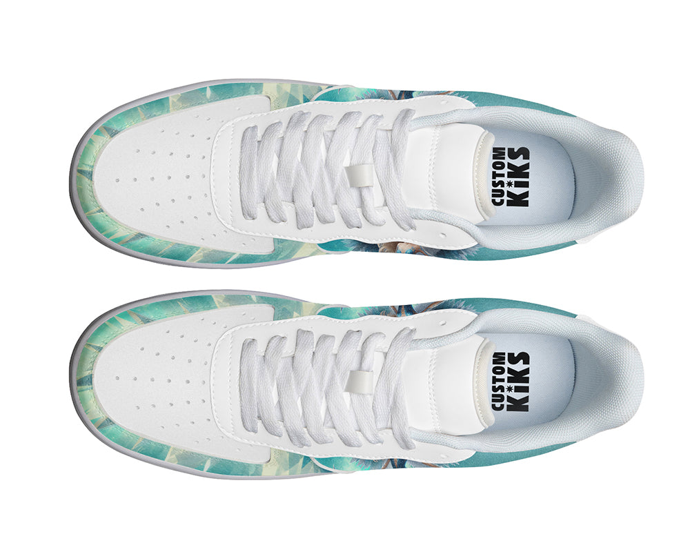 Ice Skating Sneakers: Ice Skater Winter Scene Court Sneakers