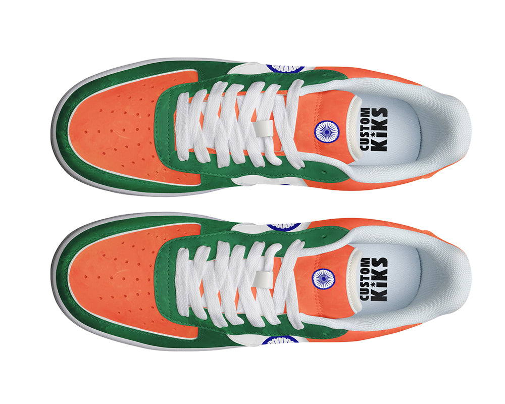 Indian Flag Sneakers: Indian Flag Pattern Court Sneakers