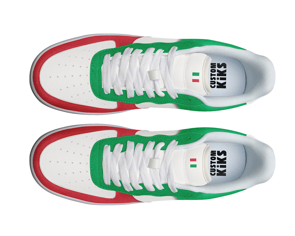 Italian Flag Sneakers: Italian Flag Pattern Court Sneakers