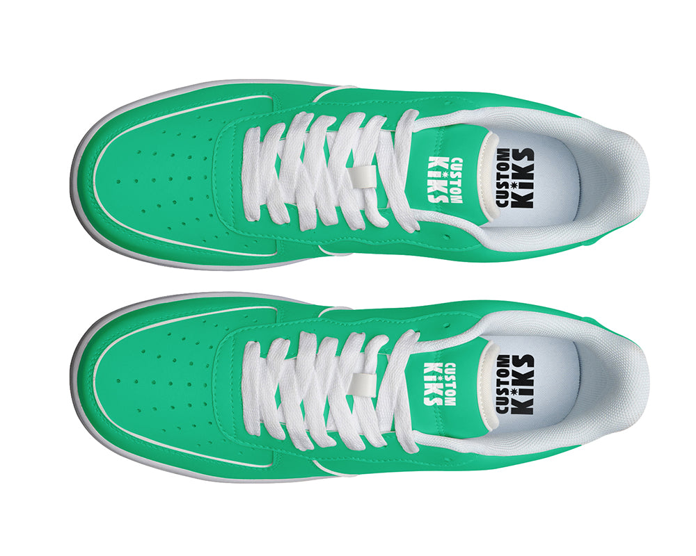 Kelly Green Sneakers: Solid Kelly Green Court Sneakers