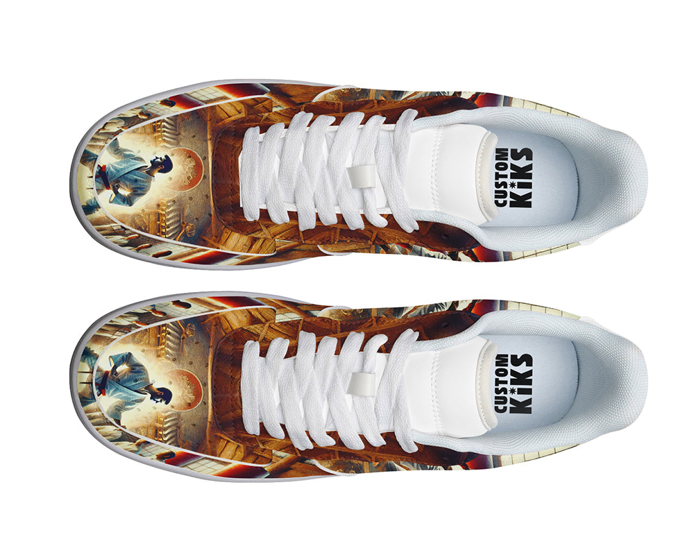 Karate Sneakers: Karate Illustration Court Sneakers