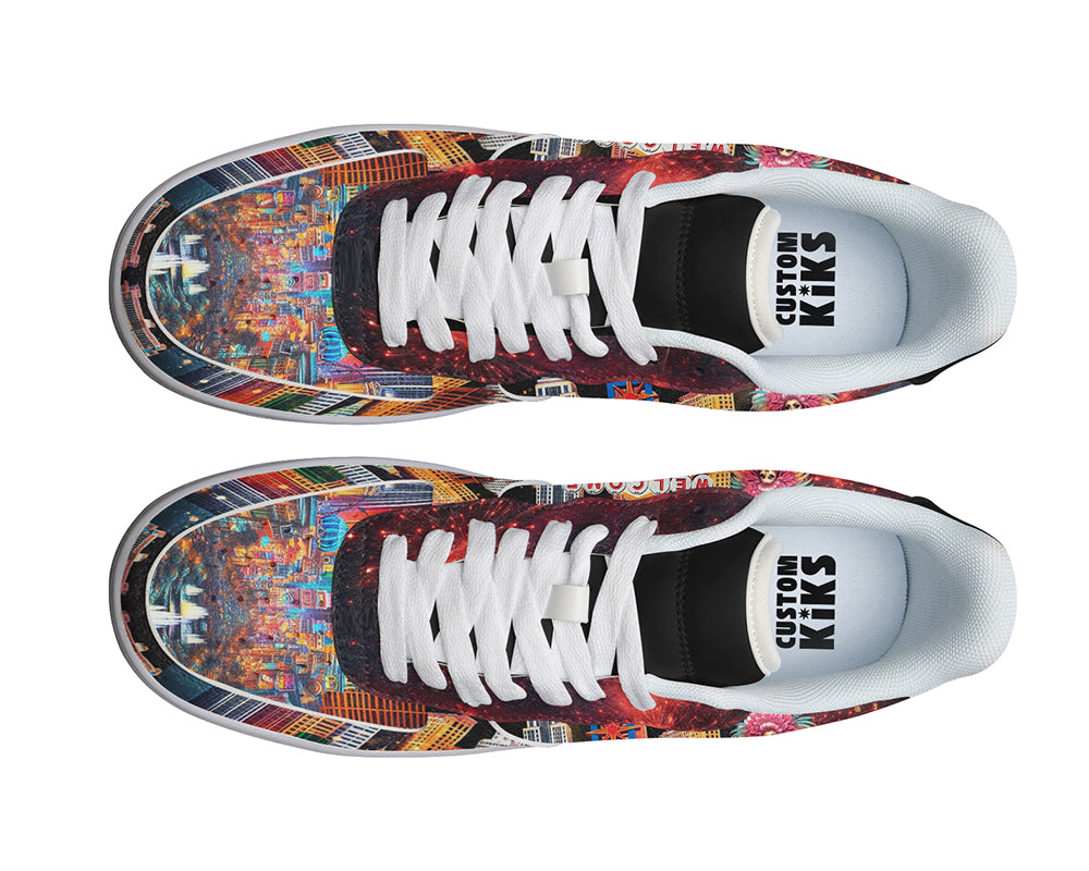 Las Vegas Sneakers: Las Vegas City Illustration Court Sneakers