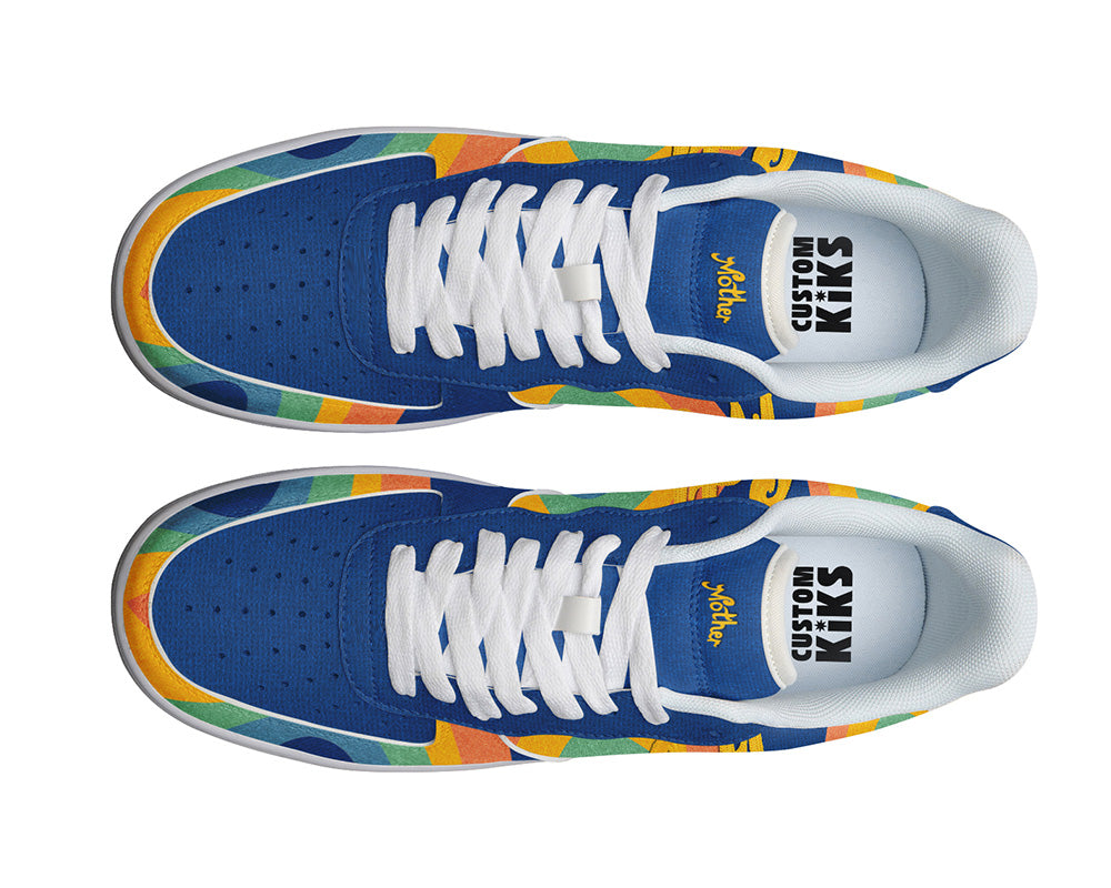 Mother Sneakers: Retro Rainbow Wave Court Sneakers