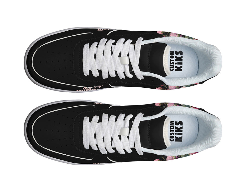 Mother’s Day Sneakers: Black Floral Mother Court Sneakers