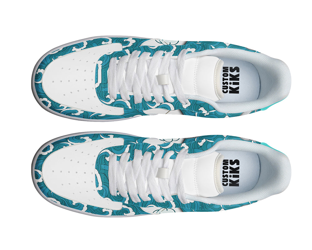 Narwhal Sneakers: Narwhal Wave Illustration Court Sneakers