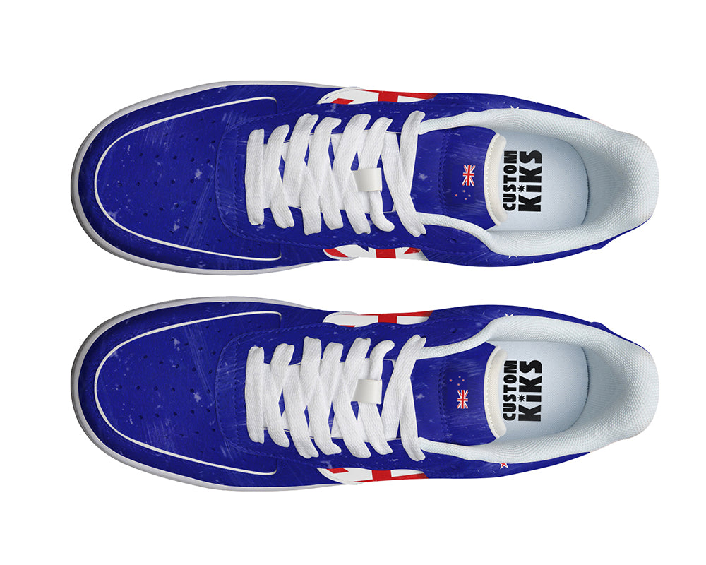 New Zealand Flag Sneakers: New Zealand Flag Pattern Court Sneakers