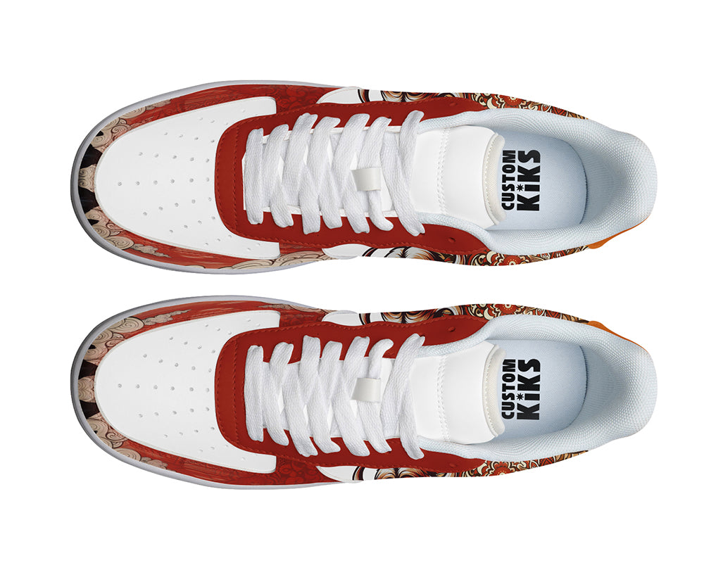 Ox Sneakers: Ox Zodiac Sign Illustration Court Sneakers
