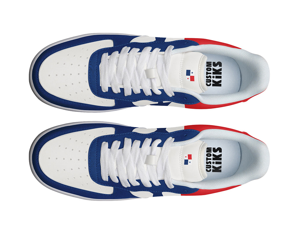 Panama Flag Sneakers: Panama Flag Pattern Court Sneakers