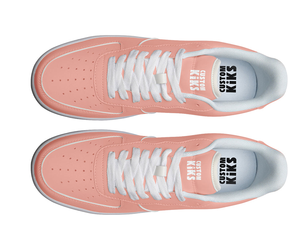 Peach Sneakers: Solid Peach Court Sneakers