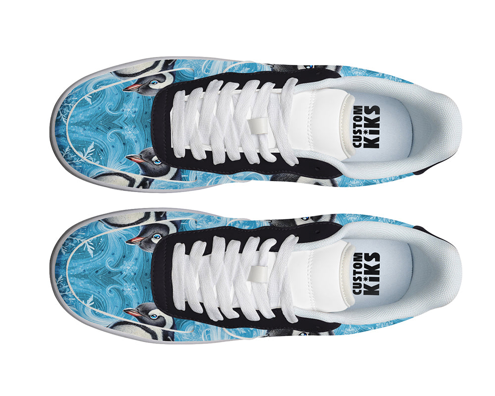 Penguin Sneakers: Penguin Illustration Court Sneakers
