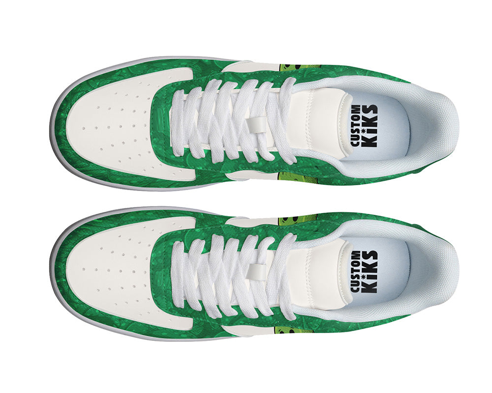 Pickle Sneakers: Cartoon Pickle Pattern Court Sneakers