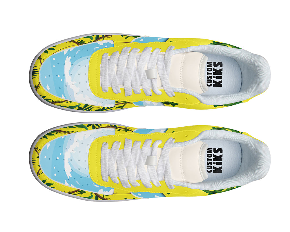 Plant Sneakers: Plant Pattern Court Sneakers
