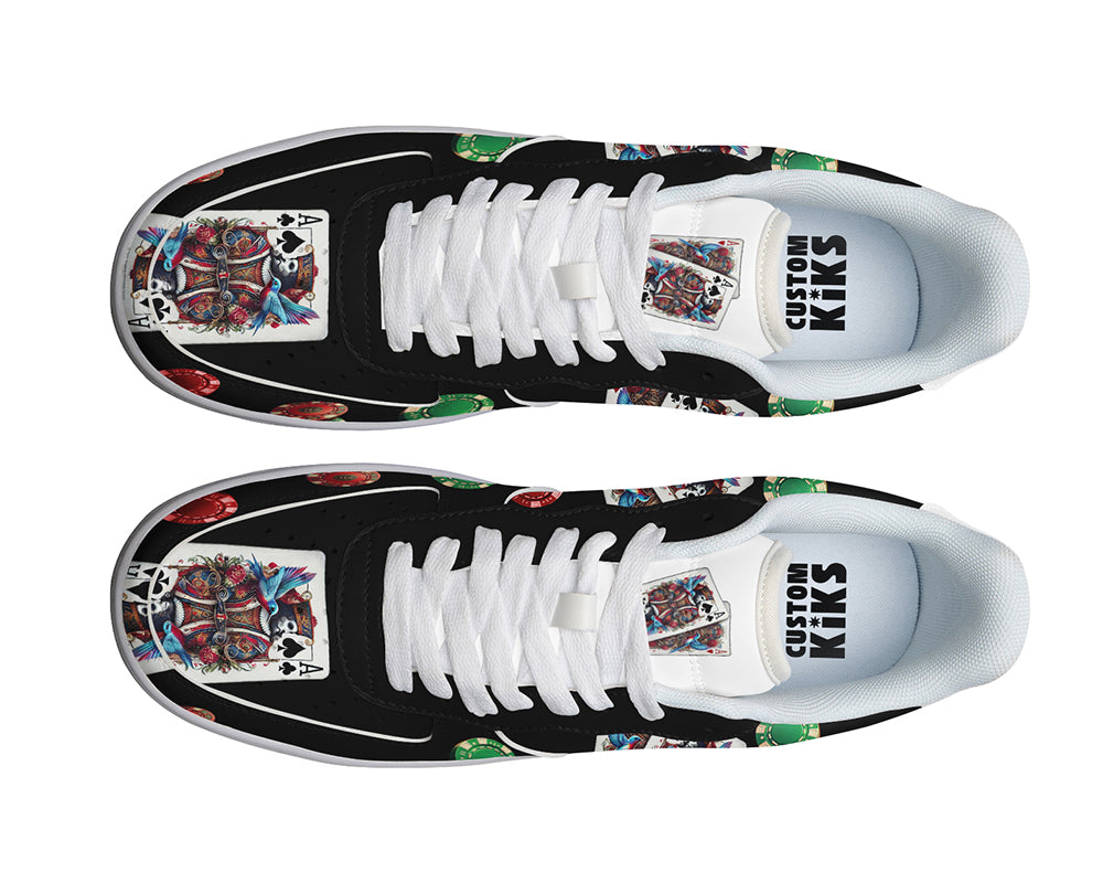 Poker Sneakers: Poker Pattern Court Sneakers
