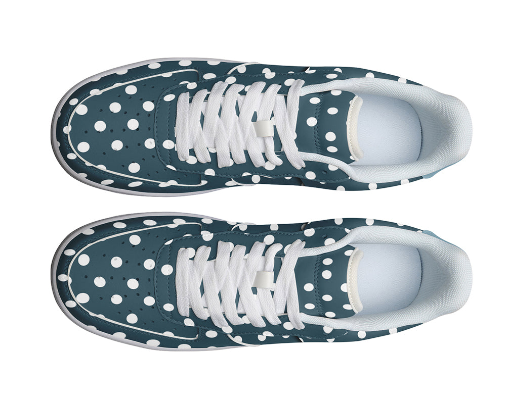 Teal Polka Dots Sneakers