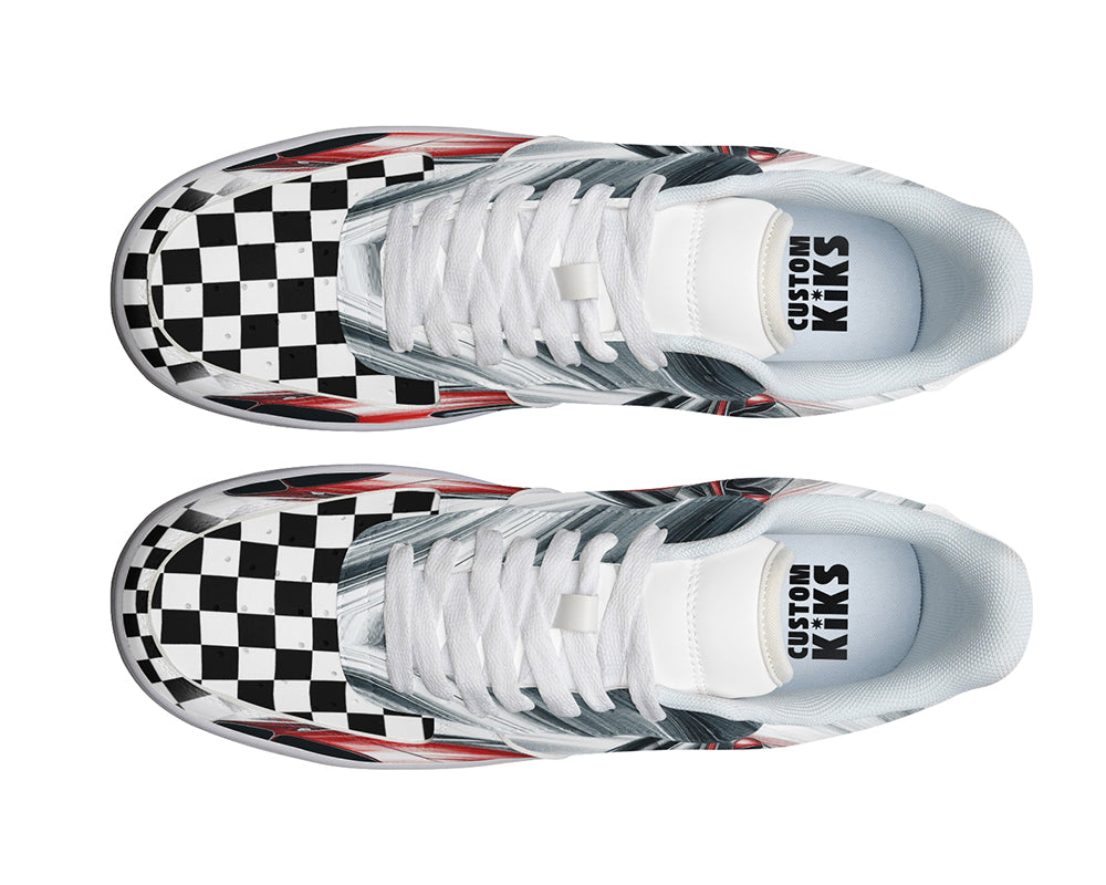 Racing Sneakers: Racing Pattern Court Sneakers