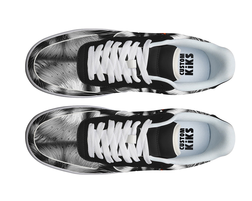 Raccoon Sneakers: Raccoon Illustration Court Sneakers