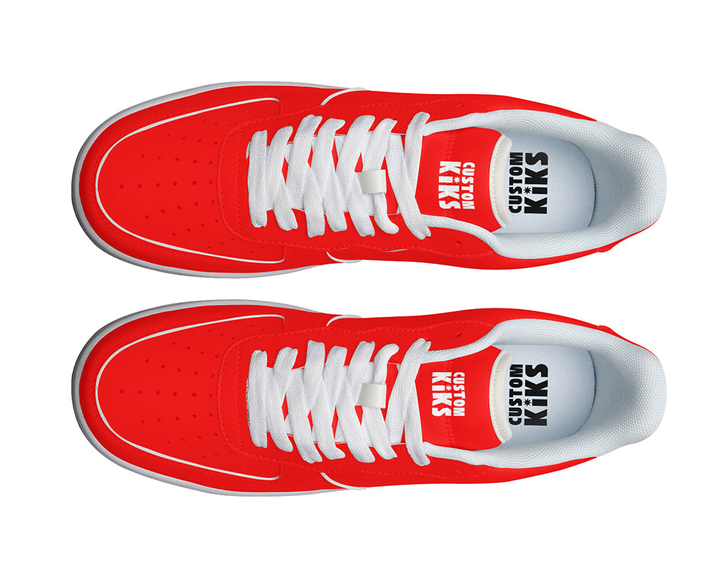 Red Sneakers: Solid Red Court Sneakers