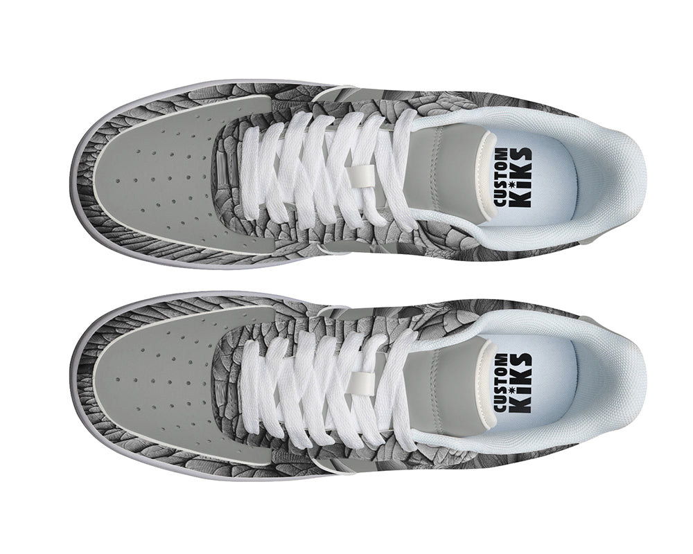 Rhino Sneakers: Rhino Skin Pattern Court Sneakers
