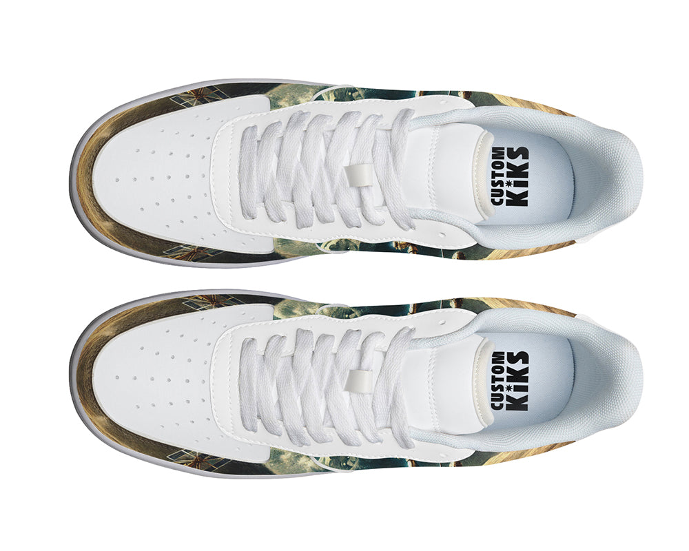Court sneakers featuring a Mars rover exploring a rocky planetary landscape with space-inspired illustration artwork.