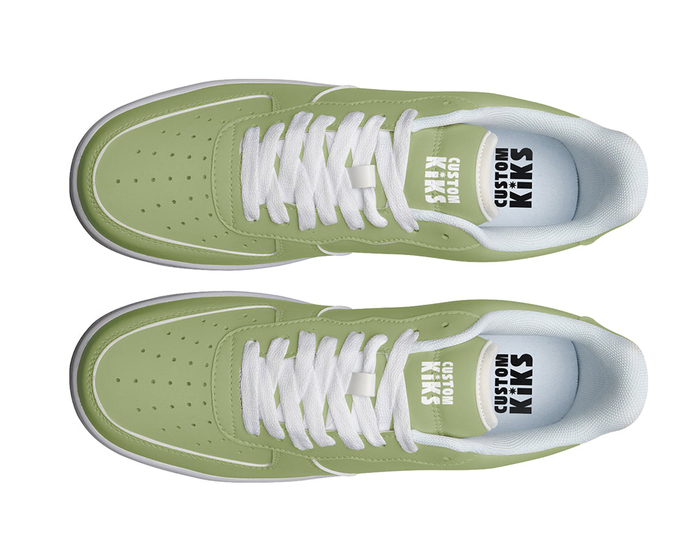 Sage Green Sneakers: Solid Sage Green Court Sneakers