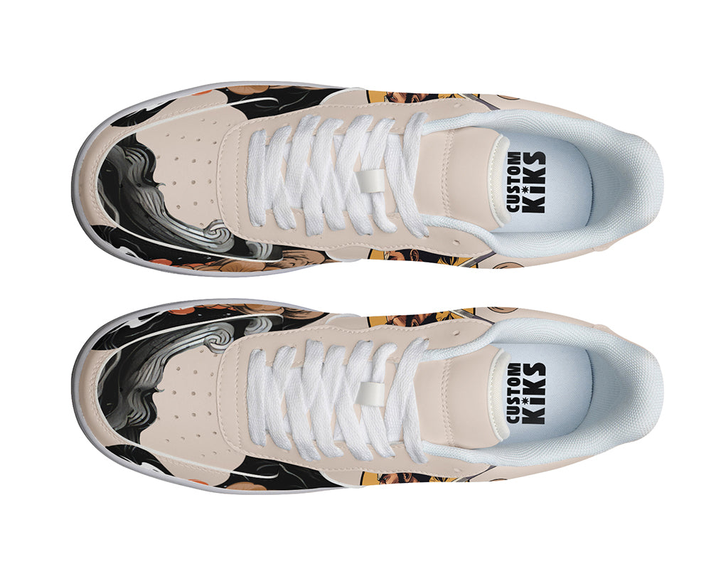 Samurai Sneakers: Samurai Warrior Illustration Court Sneakers